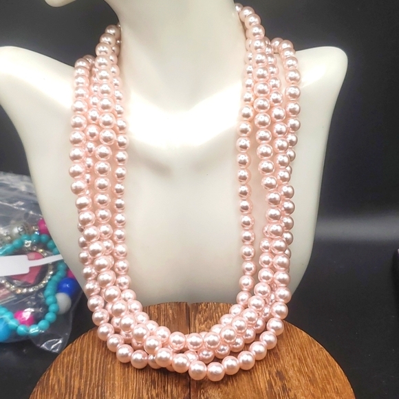 Jewelry - Pastel Pink Pear Bushel Necklace – Sweet‎ & Subtle Nature’s Charm  N3421